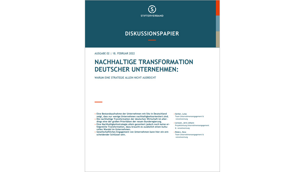 Nachhaltige Transformation deutscher Unternehmen (Cover)