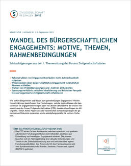 Memo Paper "Wandel des bürgerschaftlichen Engagements" (Cover)