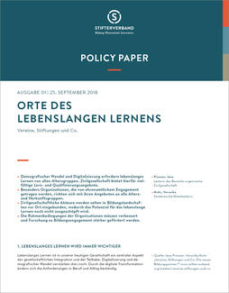 Policy Paper "Orte des lebenslangen Lernens" (Cover)