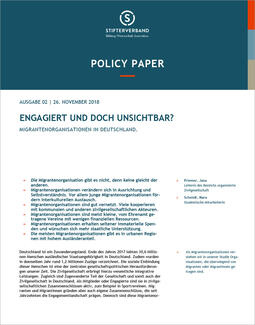Policy Paper: Migrantenorganisationen in Deutschland (Cover)